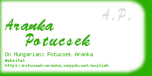 aranka potucsek business card